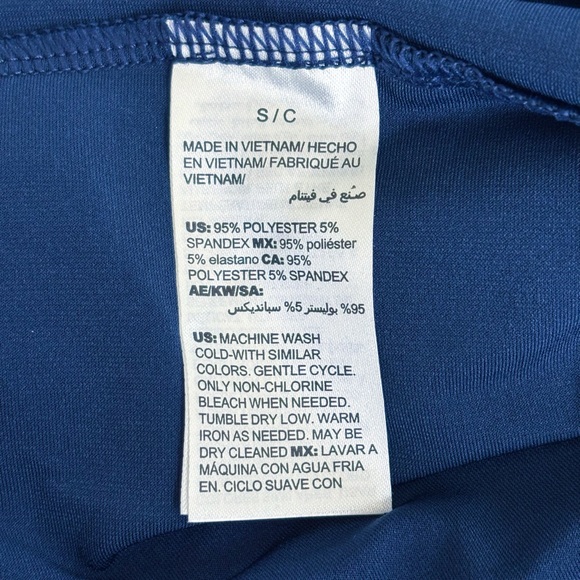 WHBM Reversible Scarf Print Sheath Dress Midi Navy Petrol Blue Size S - Picture 16 of 16